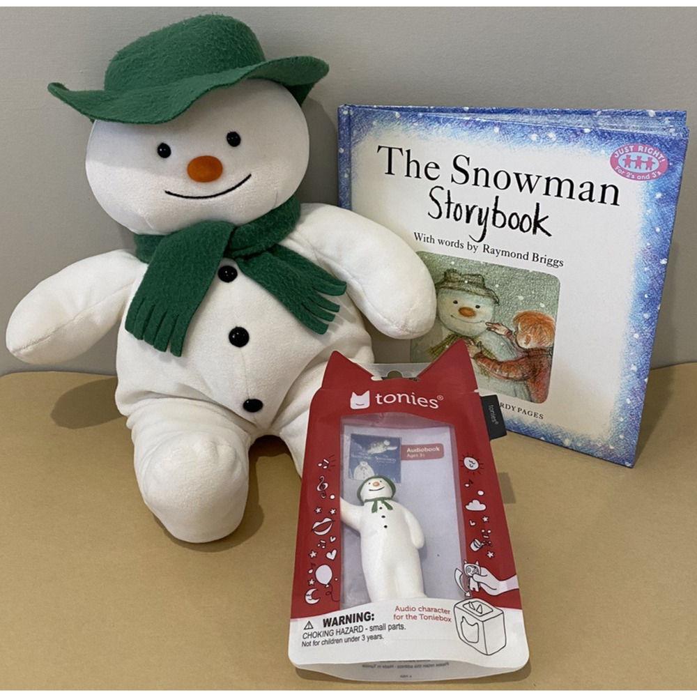 Tonies The Snowman Raymond Briggs Eden Plush Book Green Hat Scarf Holiday Gift